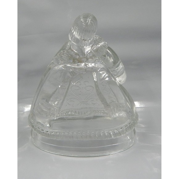 Mother and Child Clear Glass Figurine Candy Container - Picture 3 of 11